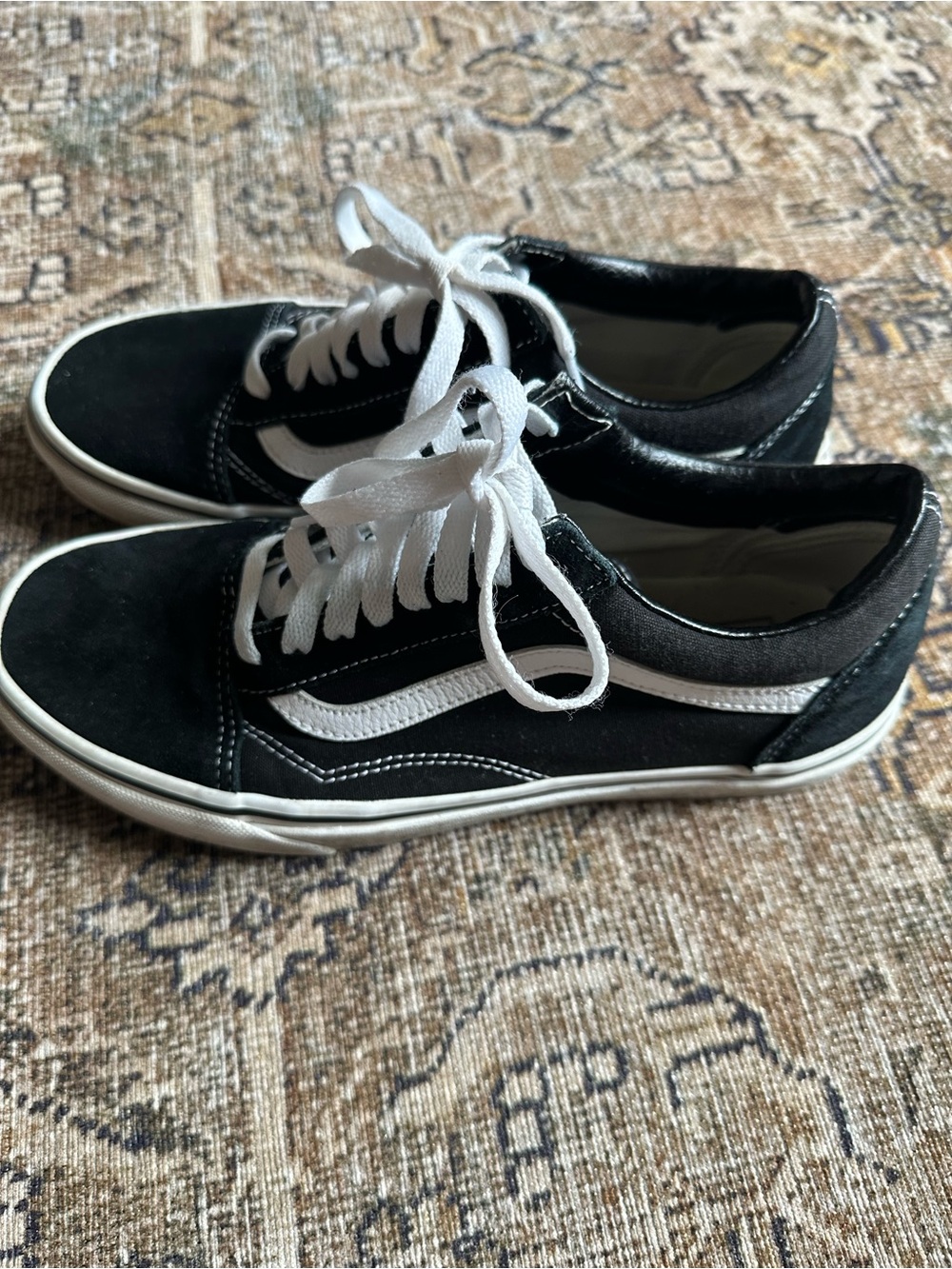 Vans Black and White Low-Top Skate Sneakers